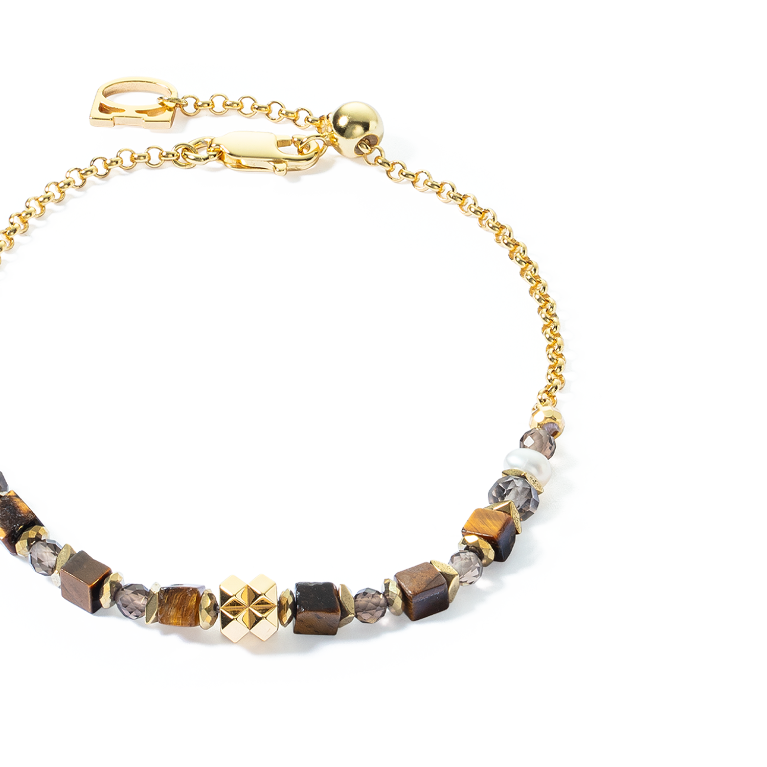 coeur-de-lion-iconic-spike-armband-gold-braun-fine-edition image 2