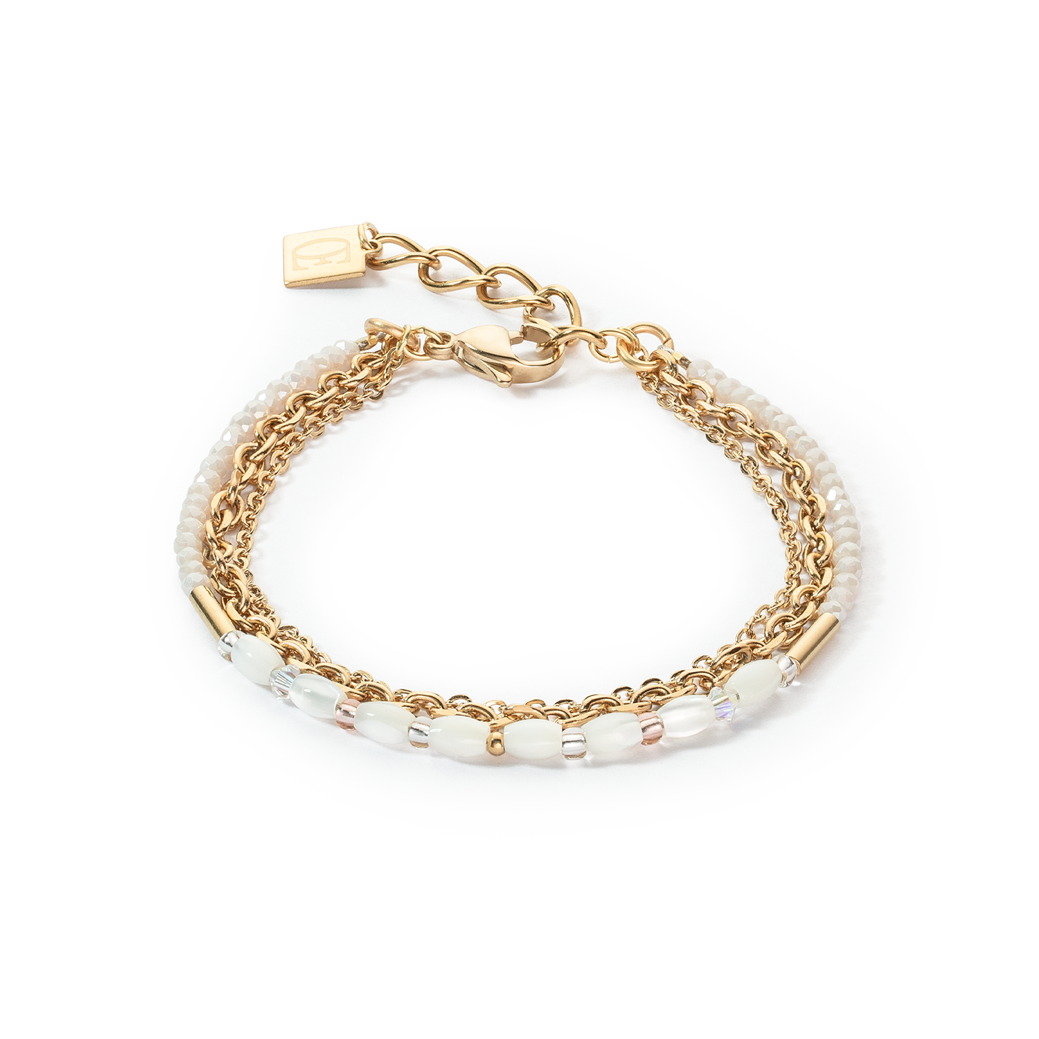 coeur-de-lion-brilliant-square-layer-armband-gold-wei-kristall-perlmutt-3-layer image 1