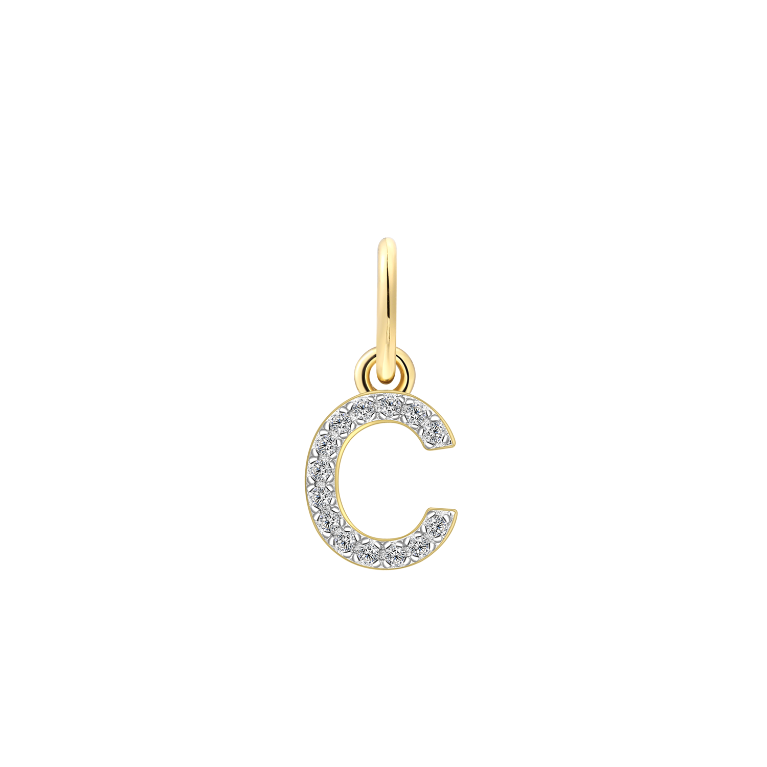 xenox-c-letter-charm-925-sterlingsilber-18k-vergoldung-buchstabe-c image 1