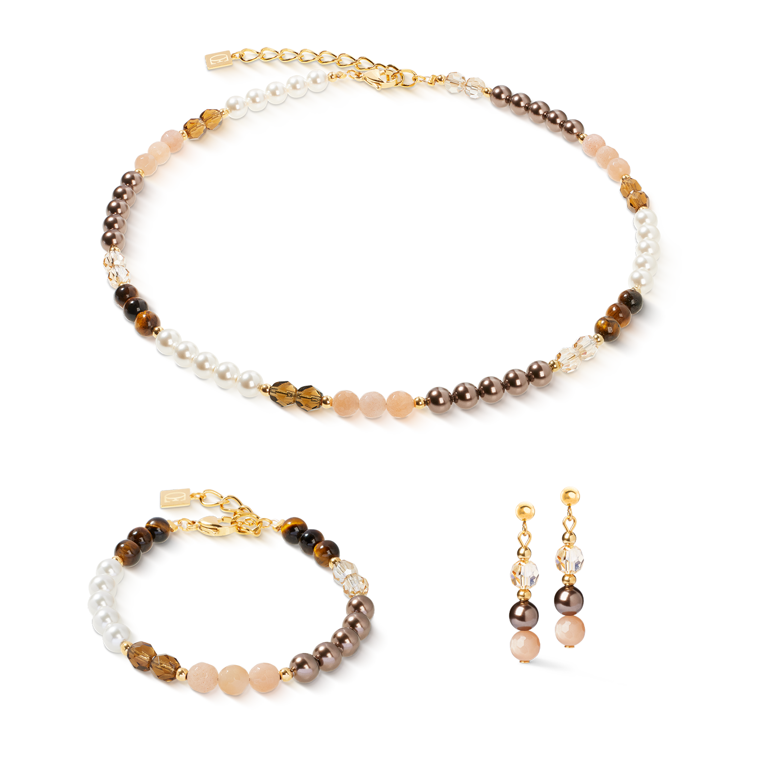 coeur-de-lion-precious-elysia-halskette-gold-braun-edelstein image 3
