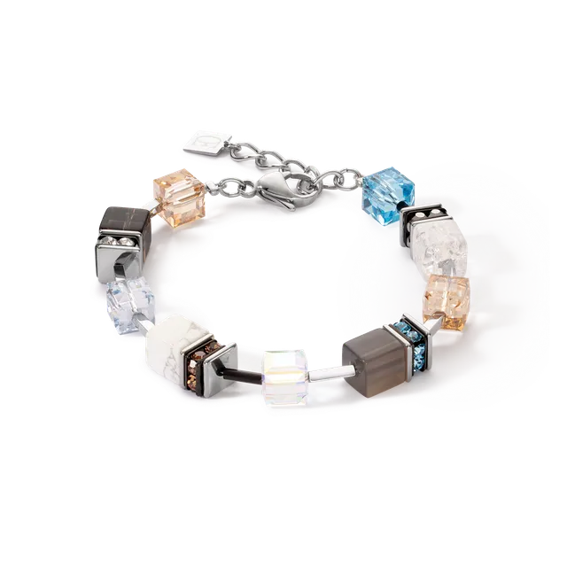 coeur-de-lion-geocube-iconic-statement-precious-armband-aqua-beige image 1