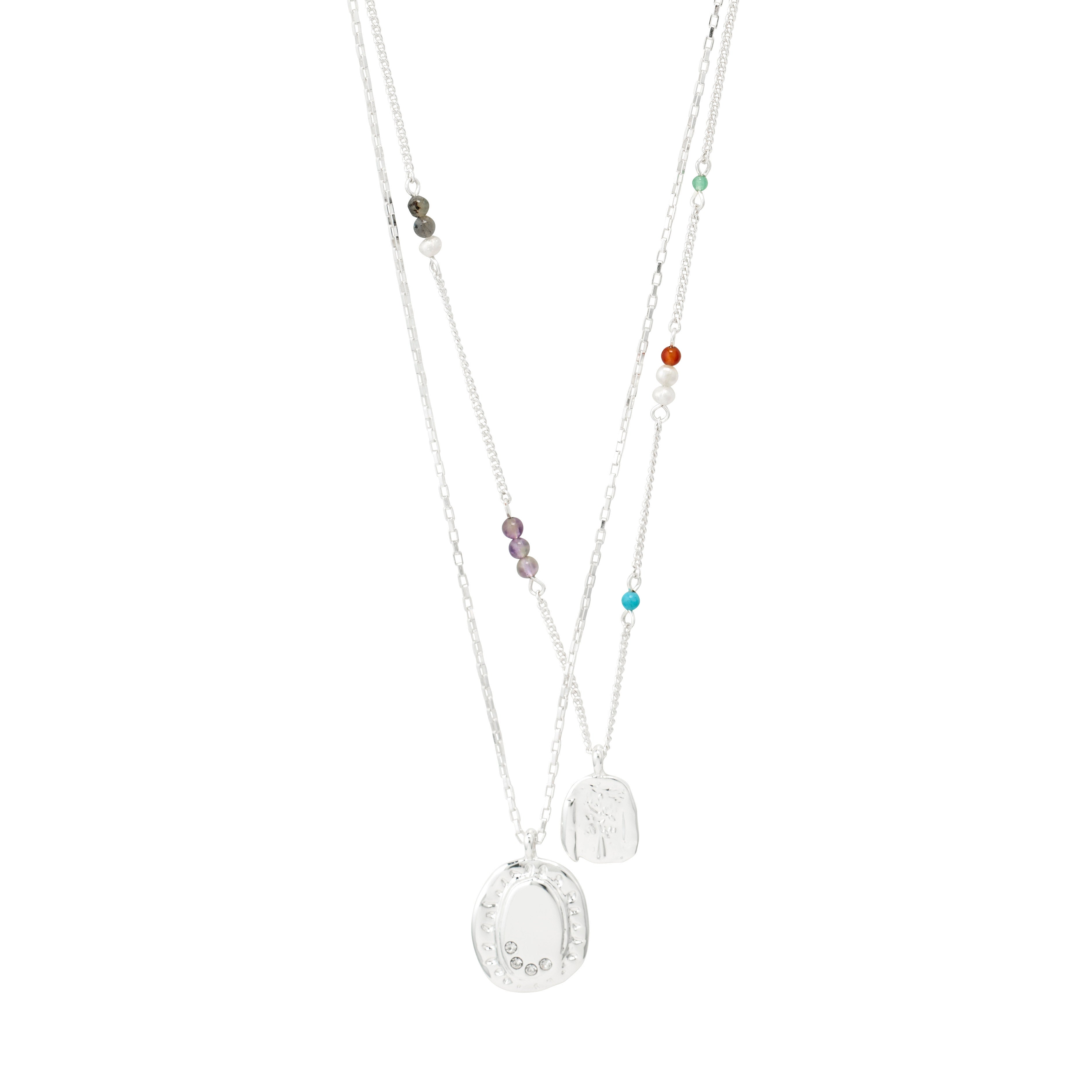 pilgrim-here-2-in-1-ketten-set-versilbert-mit-perle-und-kristall image 1