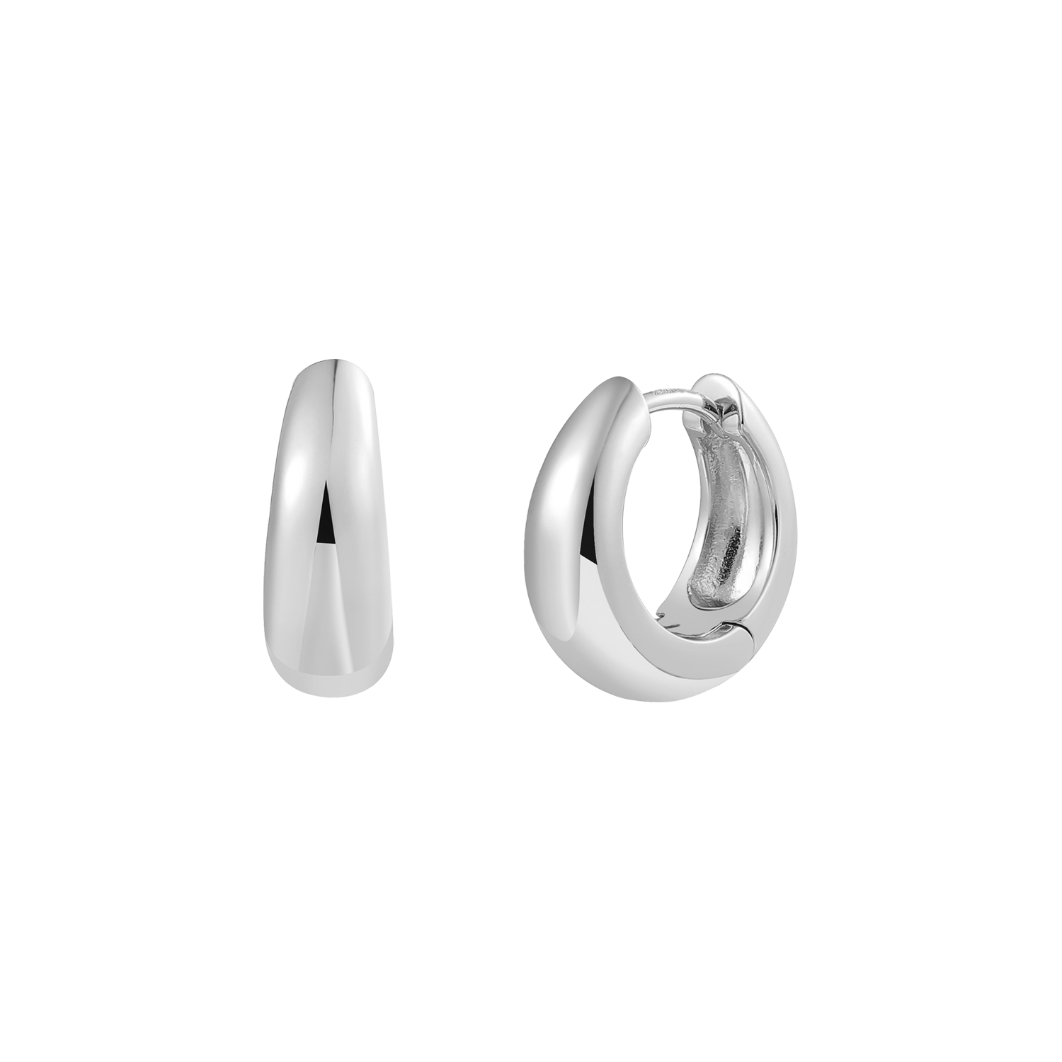 xenox-dome-medium-creolen-925-sterlingsilber-rhodiniert image 1