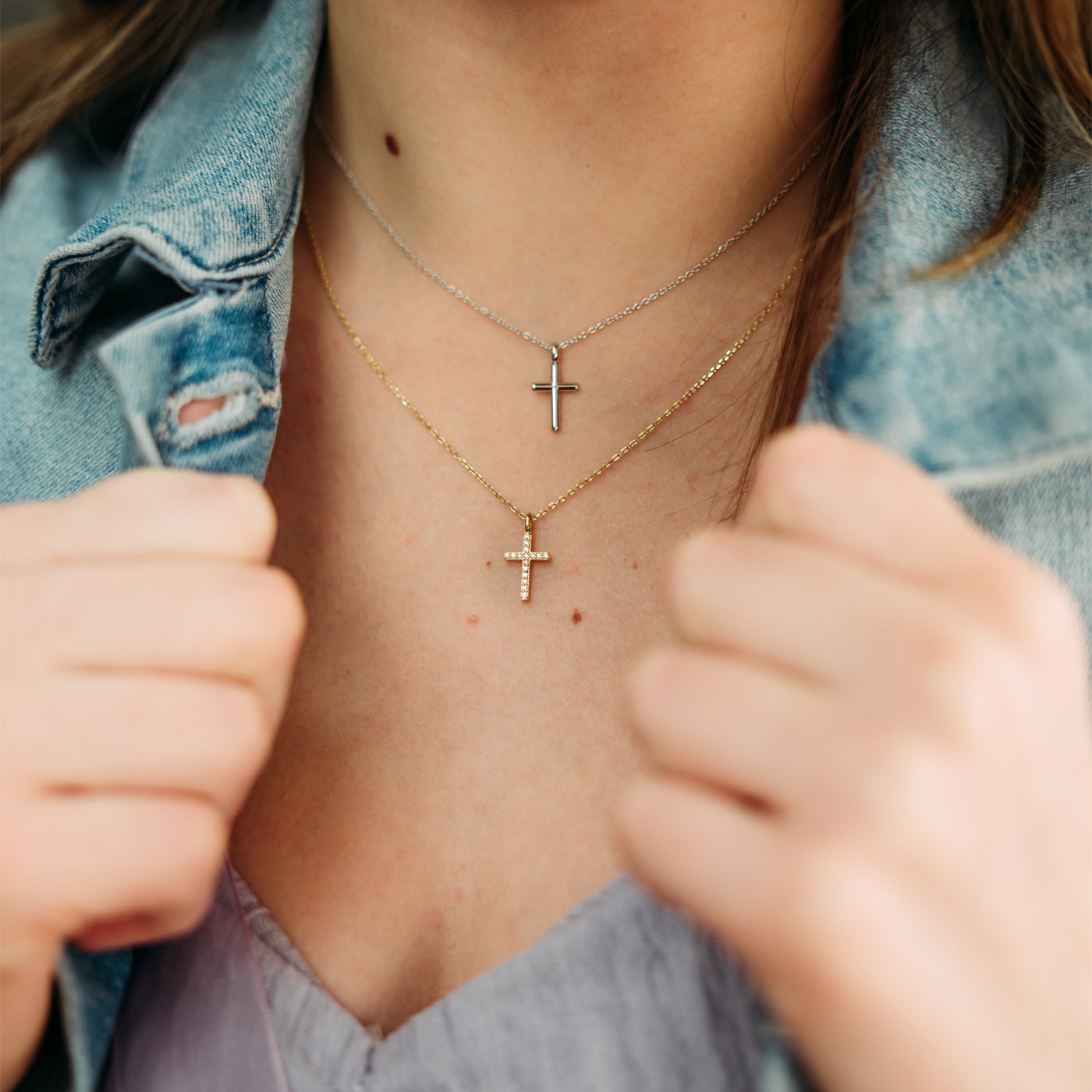 julie-julsen-kids-kette-mit-anh-nger-cross-silber-925-rhodiniert image 2