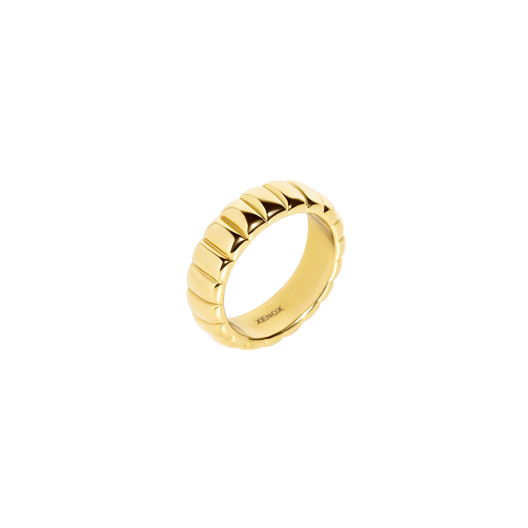 xenox-bold-bubble-ring-edelstahl-silberfarben-beschichtet-strukturiert image 2