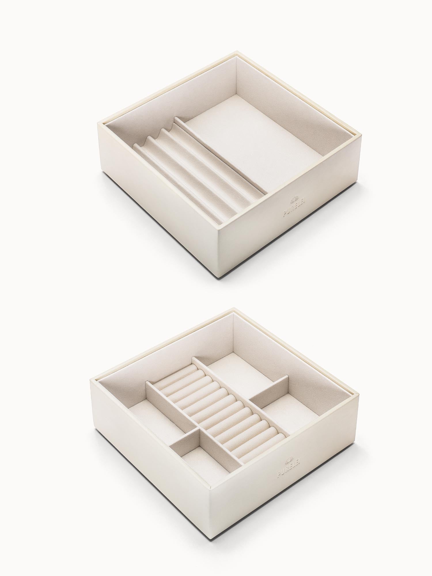 purelei-schmuck-organizer-2er-set-tabletts-greige-creme image 2