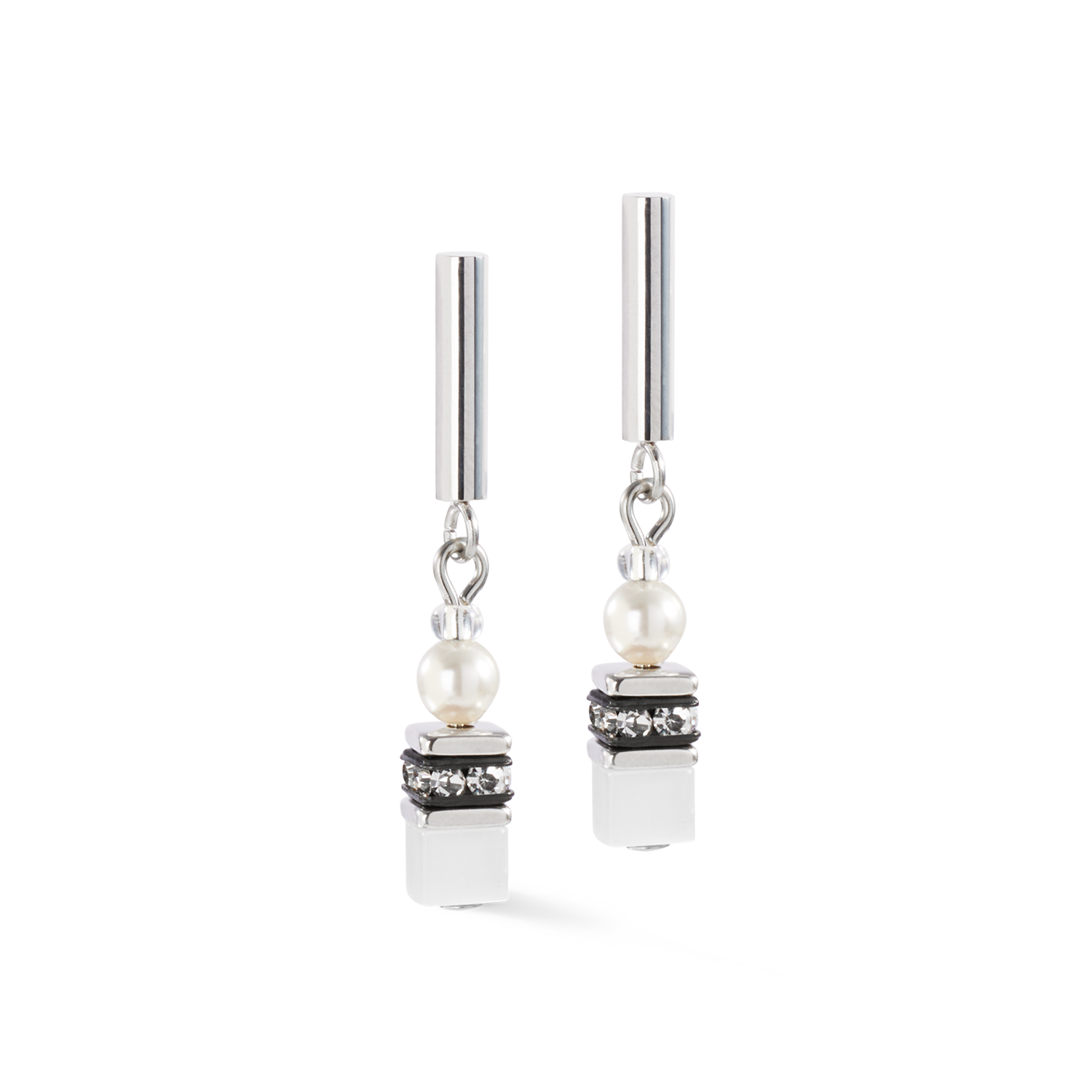 coeur-de-lion-geocube-mini-fusion-pearls-ohrringe-silber-wei image 2