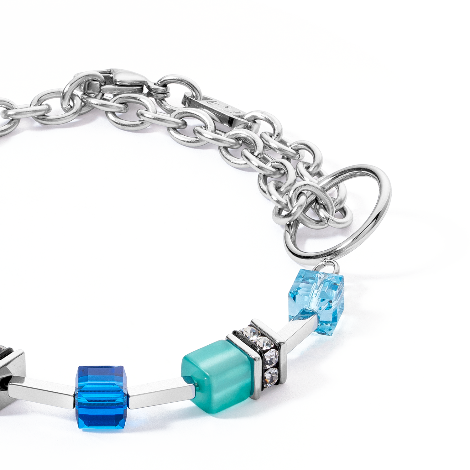 coeur-de-lion-geocube-iconic-layer-chain-armband-ocean-vibes-blau-silber image 2