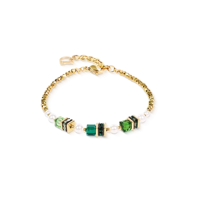 coeur-de-lion-armband-sparkling-princess-gold-emerald image 1