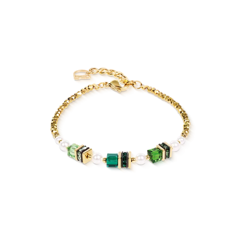coeur-de-lion-armband-sparkling-princess-gold-emerald image 1