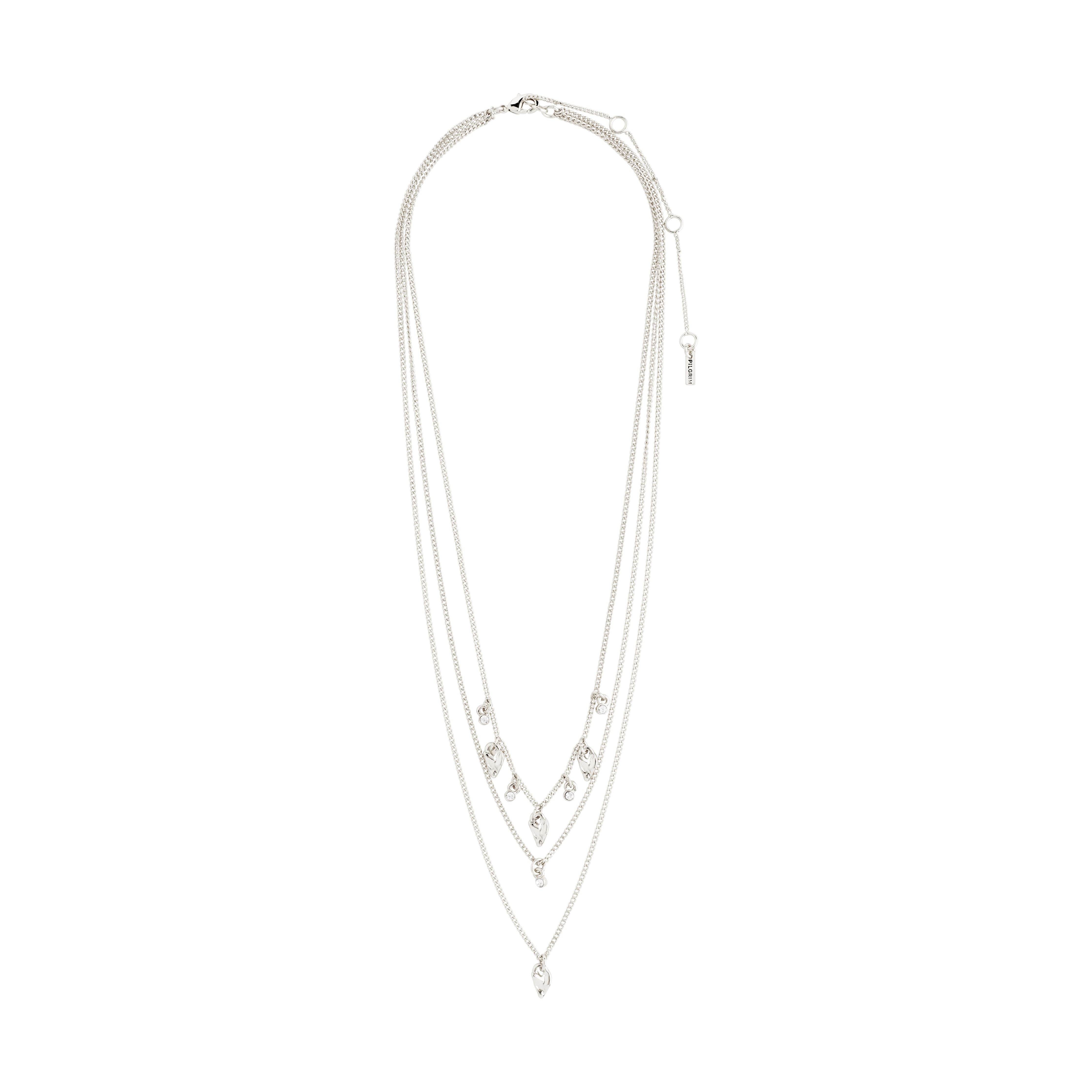 pilgrim-jules-halskette-3-in-1-versilbert-mit-herz-kristall image 4