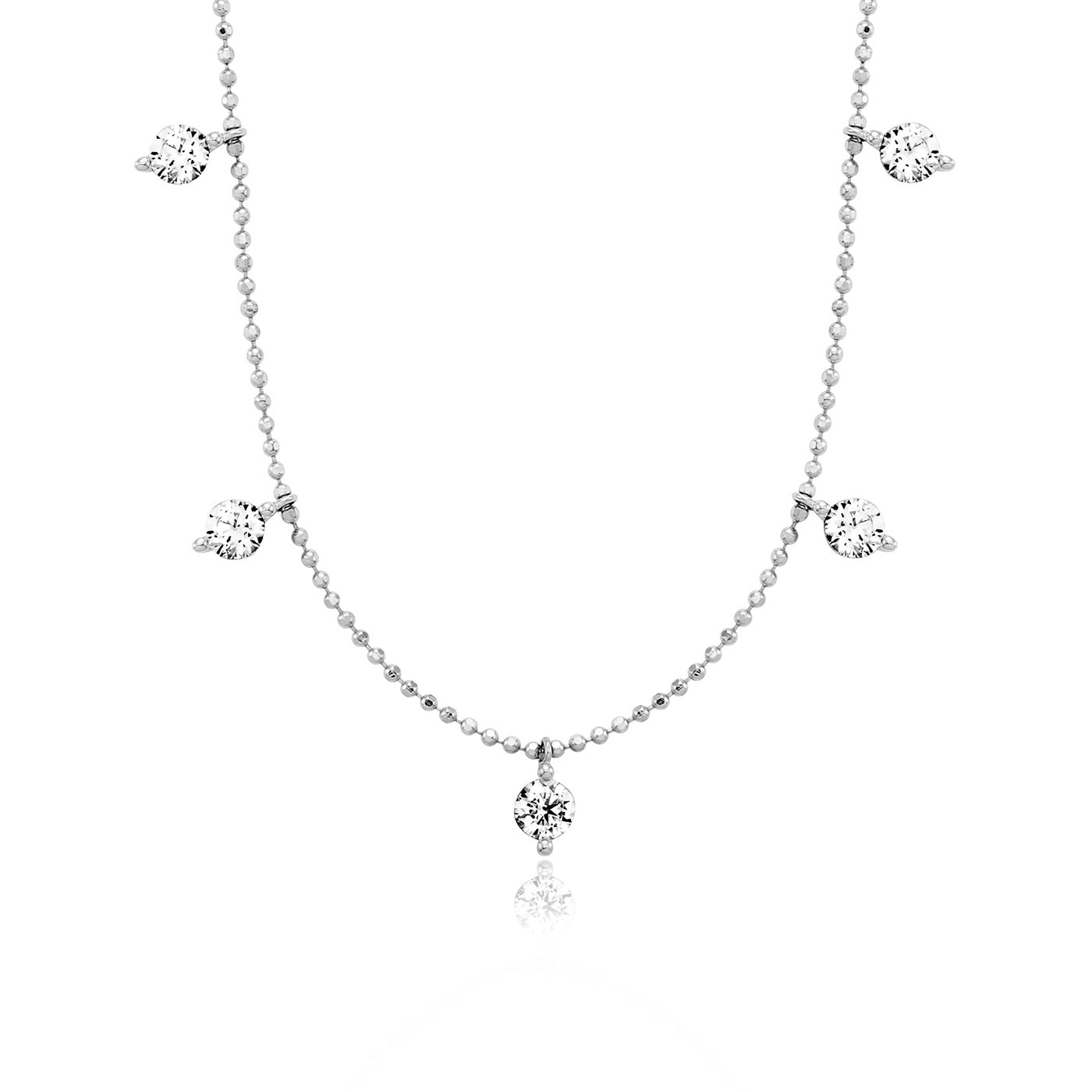 julie-julsen-hanging-crystal-kette-silber-925-rhodiniert-mit-7-zirkonia-43-5-cm image 1