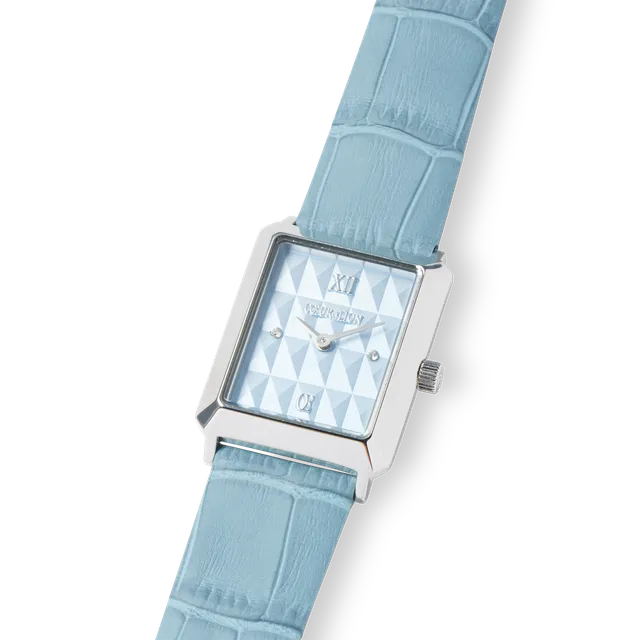 coeur-de-lion-uhr-iconic-spikes-sky-blue-silber-leder-hellblau image 1