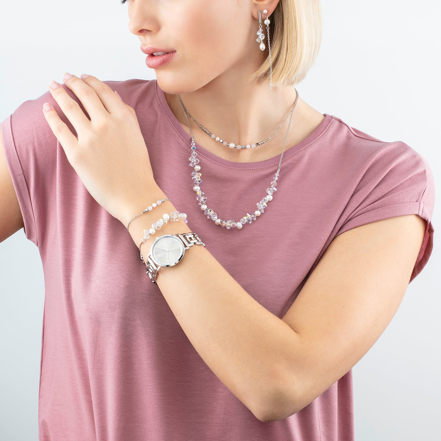 coeur-de-lion-uhr-rund-sparkling-graceful-greige-statement-silber-34-mm image 3