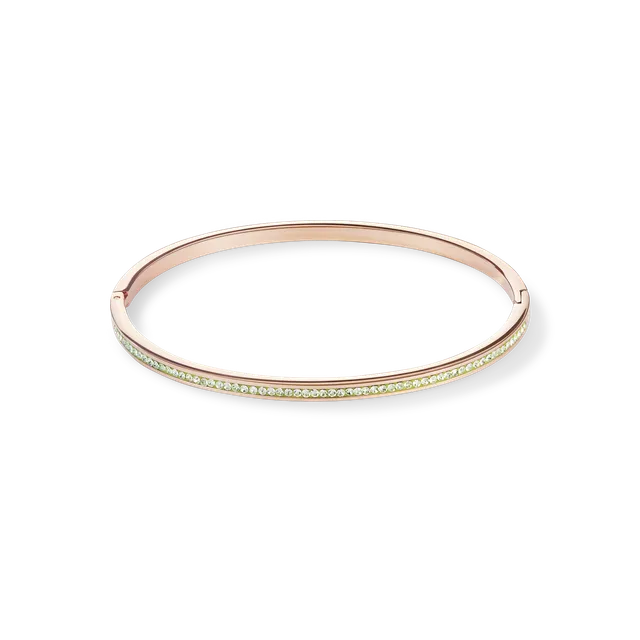 coeur-de-lion-armreif-schmal-ros-gold-pav-hellgr-n-17-cm-edelstahl image 1