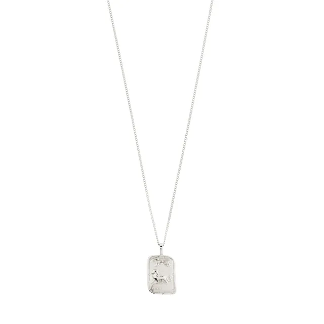 pilgrim-leo-sternzeichen-kette-versilbert-mit-m-nzanh-nger image 1