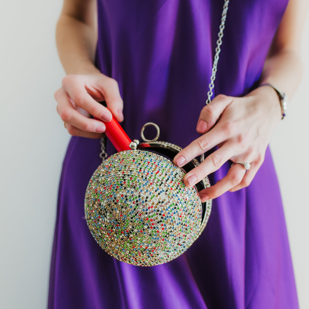 julie-julsen-disco-bag-handtasche-rainbow-kugel-clutch-mit-zirkonia image 2