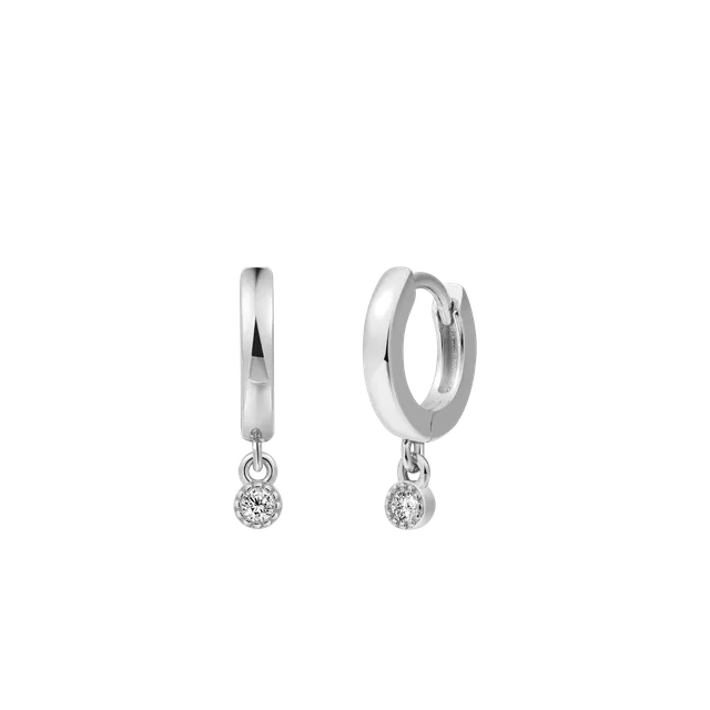 xenox-pure-essentials-creolen-925-sterlingsilber-rhodiniert-mit-zirkonia image 1