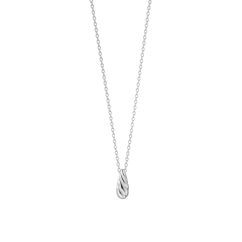 xenox-sculpted-halskette-925-sterlingsilber-rhodiniert-mit-tropfen-anh-nger image 1