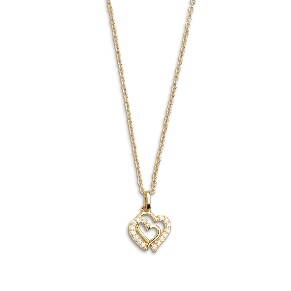 xenox-love-story-halskette-925-sterlingsilber-18k-vergoldet-mit-zirkonia image 1
