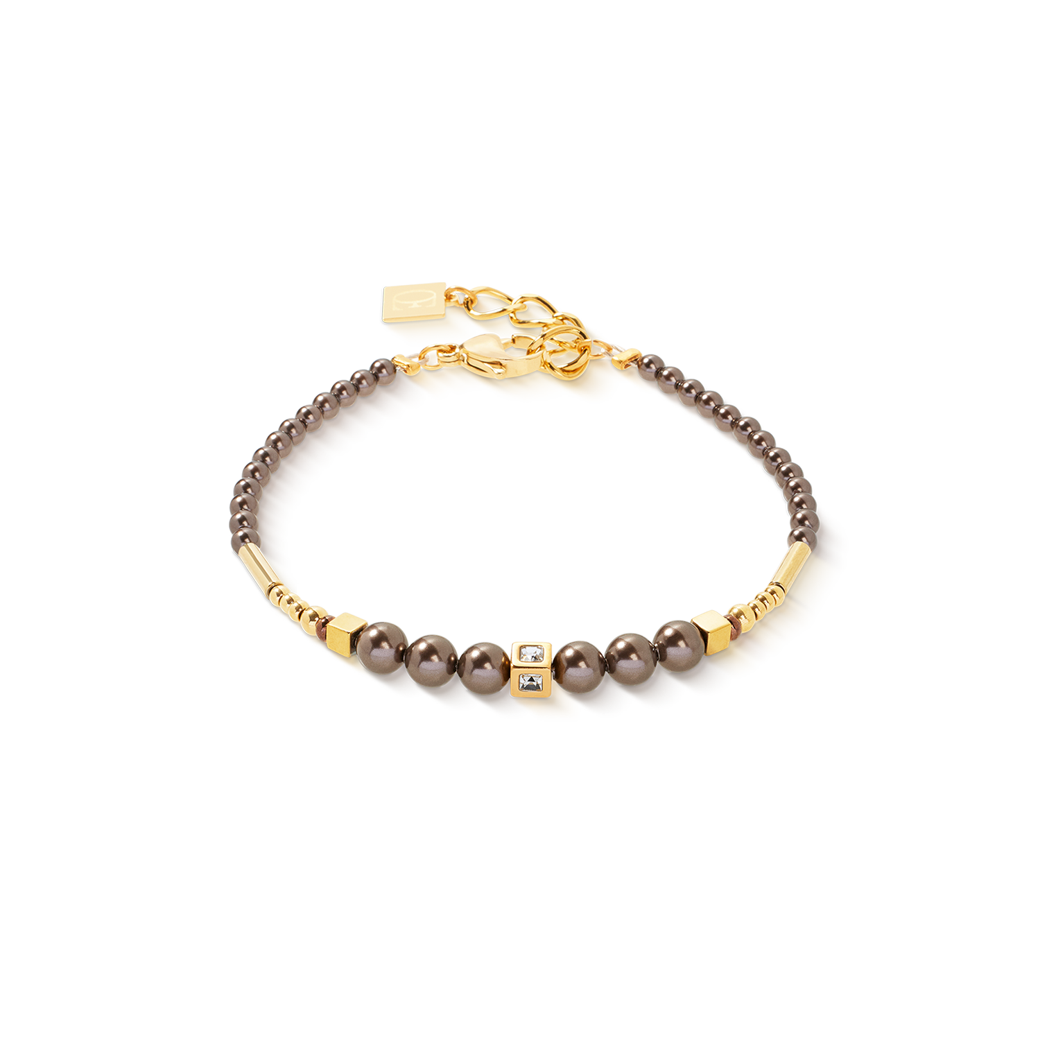 coeur-de-lion-armband-shimmering-princess-pearls-gold-braun-crystal-pearls image 1