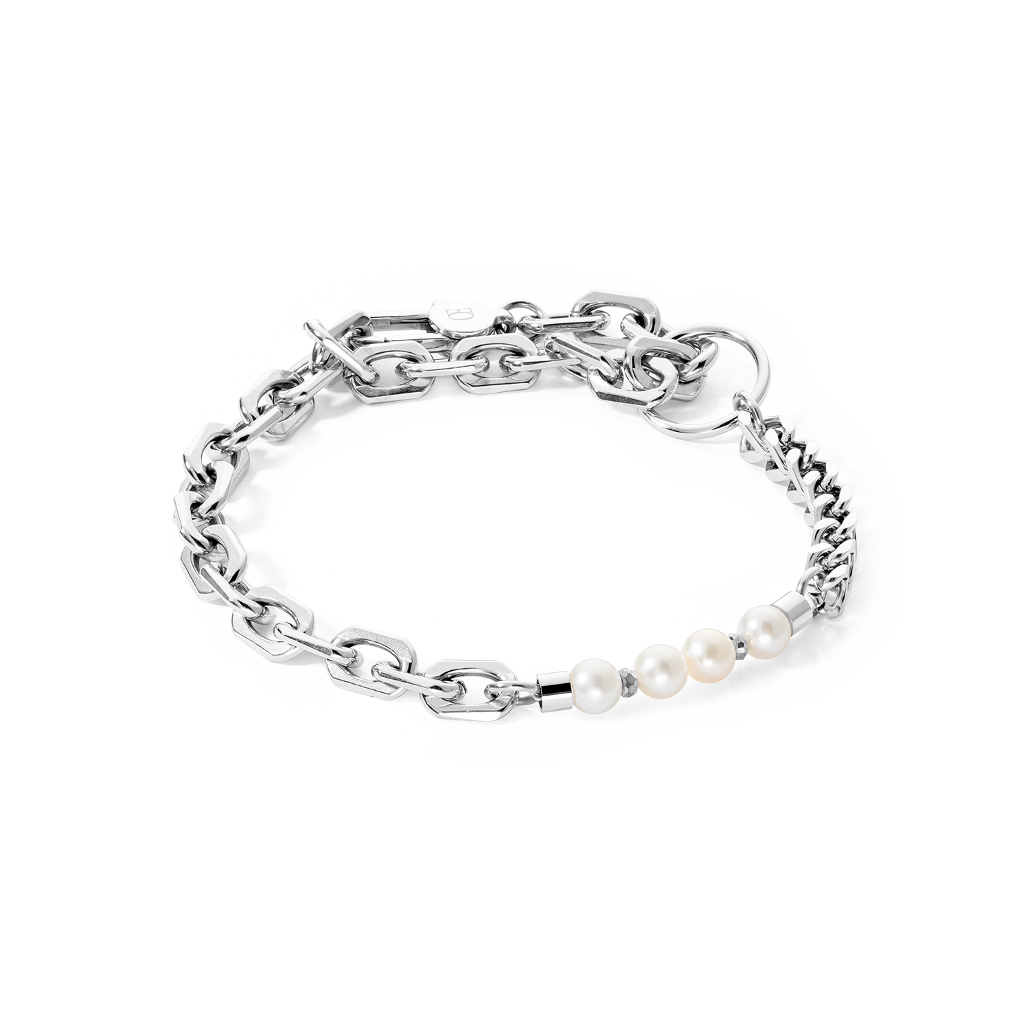 coeur-de-lion-trinity-armband-silber-herren-edelstahl-gliederkette-mit-crystal-p image 1