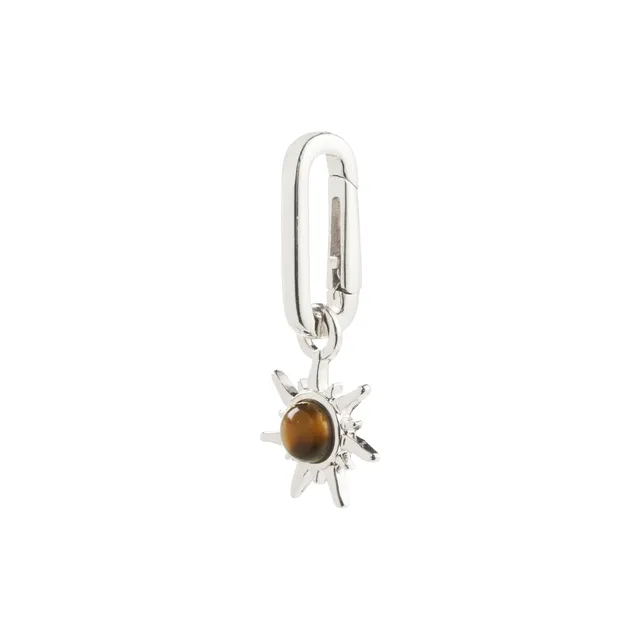 pilgrim-charm-anh-nger-stern-sonne-versilbert-mit-tigerauge image 1