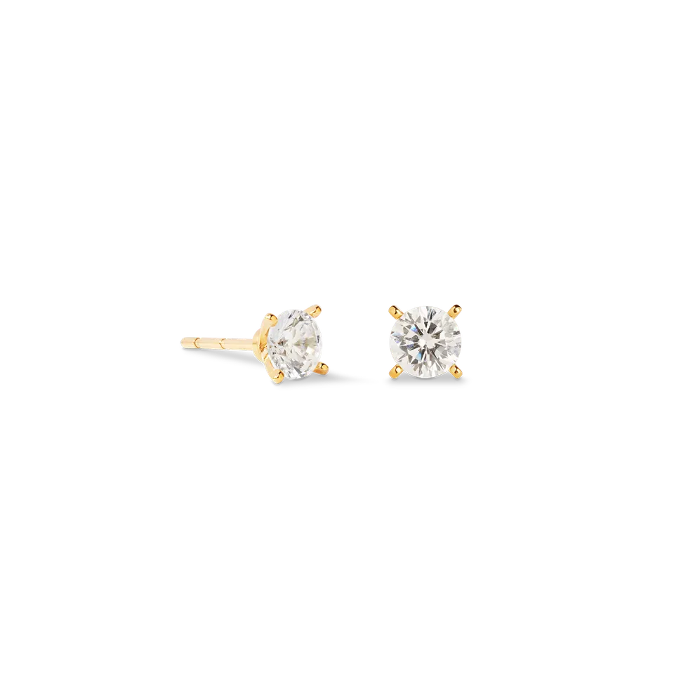 coeur-de-lion-glam-dot-ohrstecker-5-mm-gold-kristall image 1