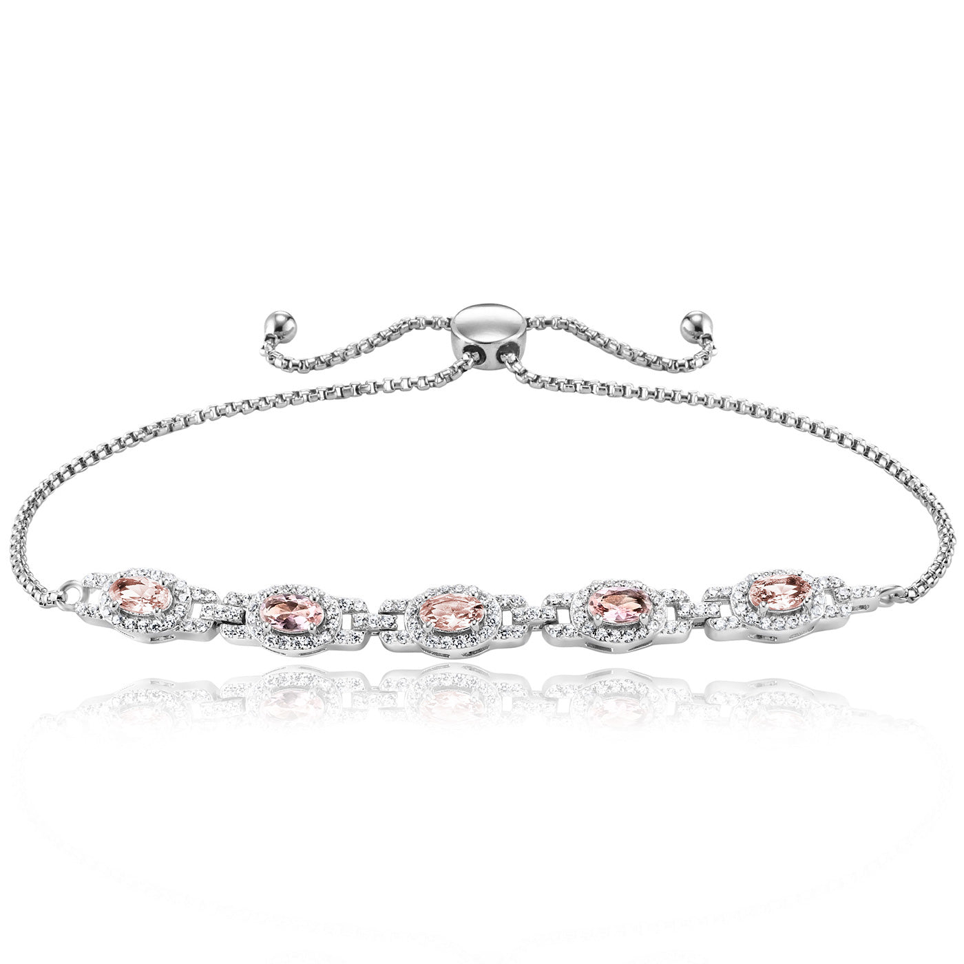 julie-julsen-armband-hw25-silber-rhodiniert-mit-137-zirkonia-wei-rosa image 1
