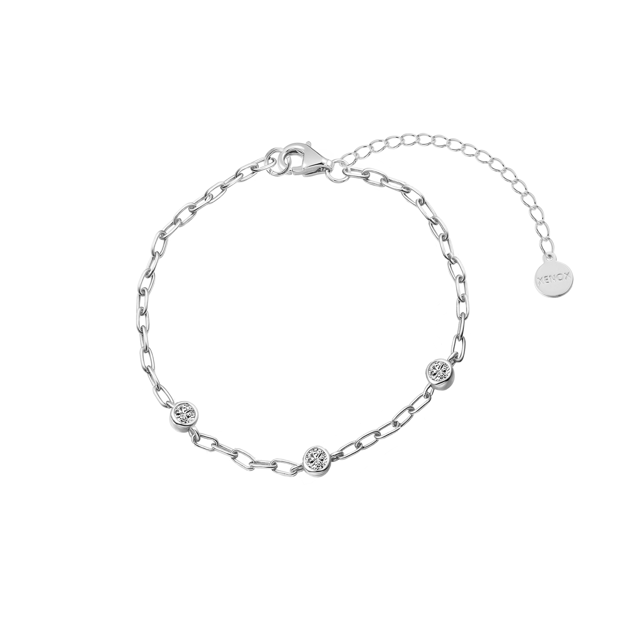 xenox-linked-armband-925-sterlingsilber-rhodiniert-mit-zirkonia image 1