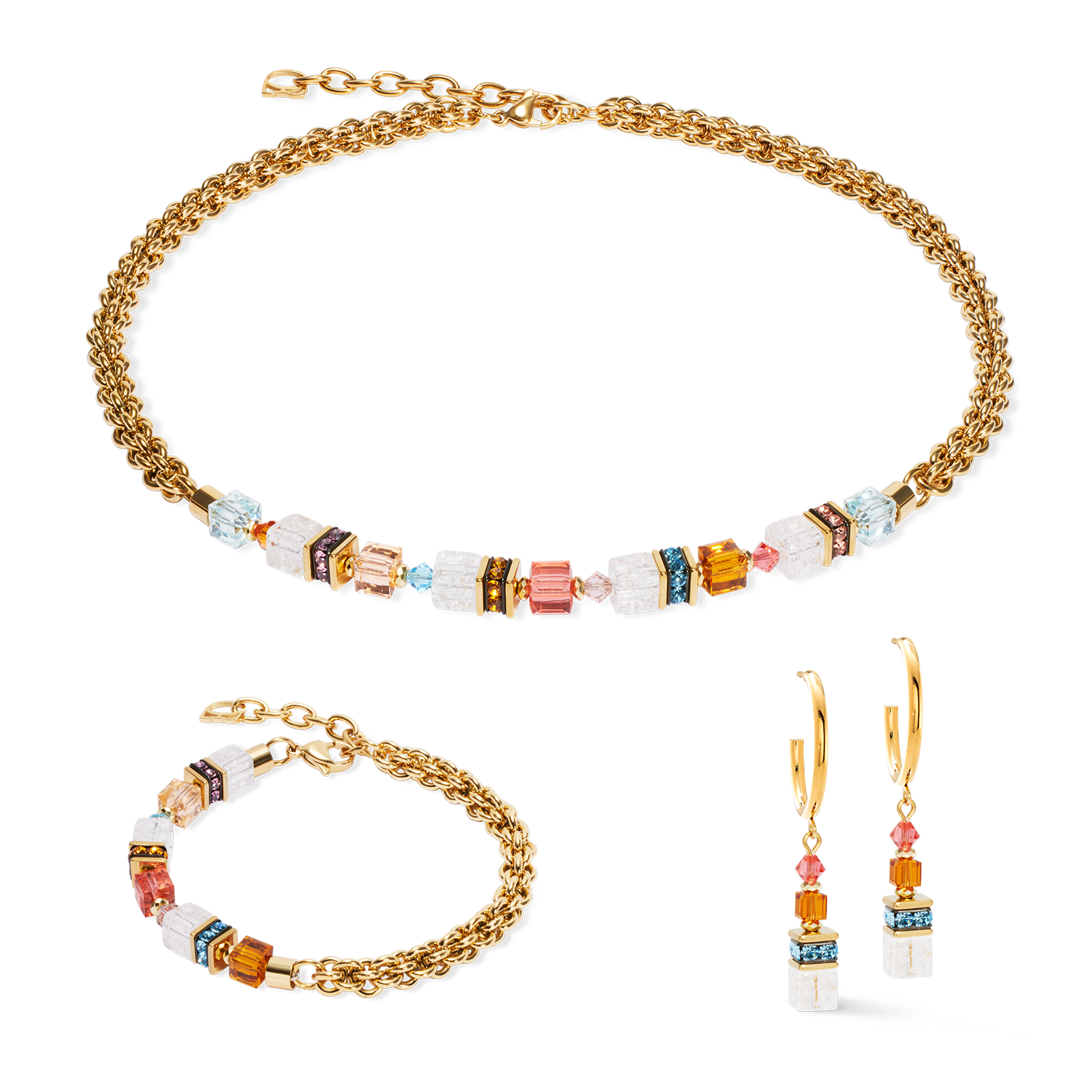 coeur-de-lion-geocube-fusion-summer-armband-gold-sunset-swarovski-kristalle image 3