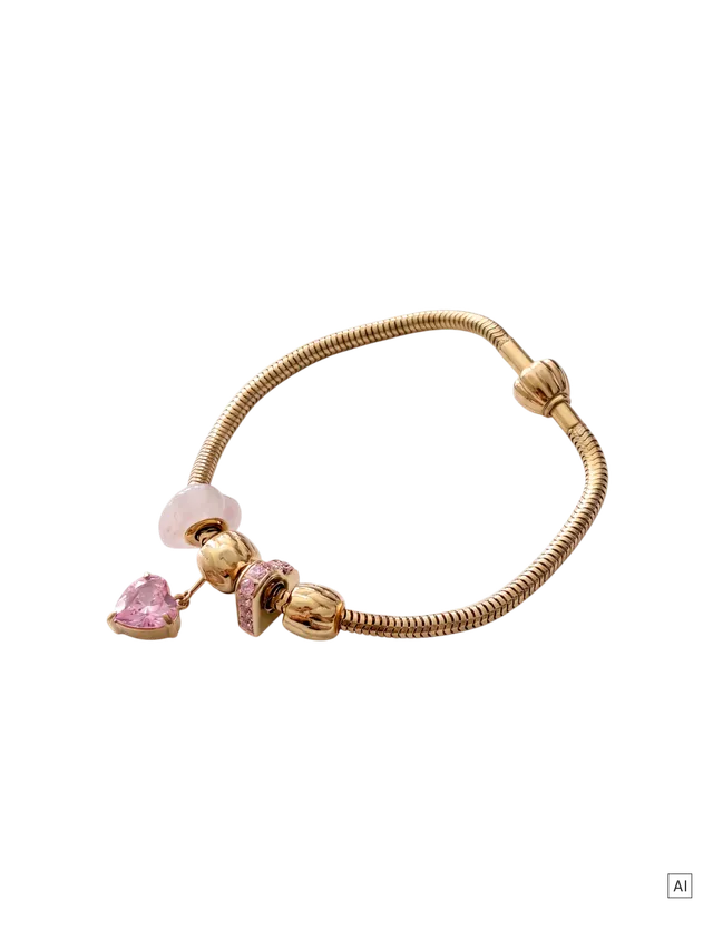 purelei-lei-armband-pink-hearts-set-rosenquarz-charm-set image 1