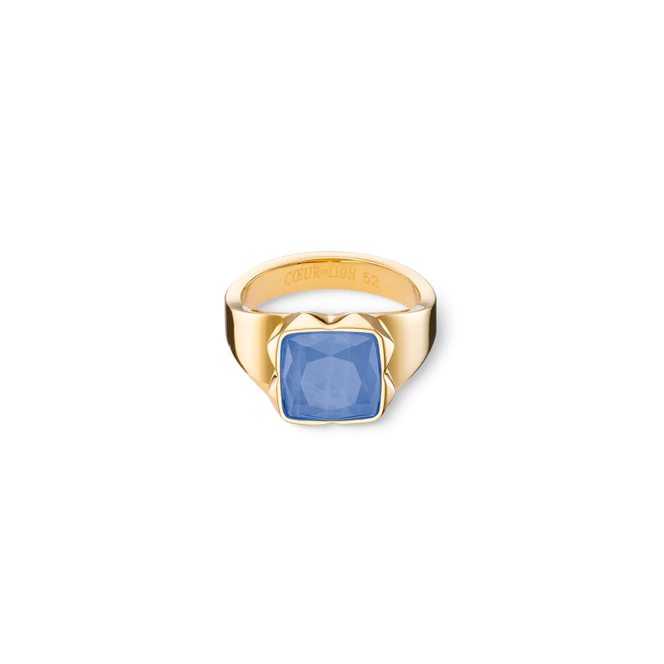 coeur-de-lion-spikes-square-ring-aventurin-gold-blau image 1