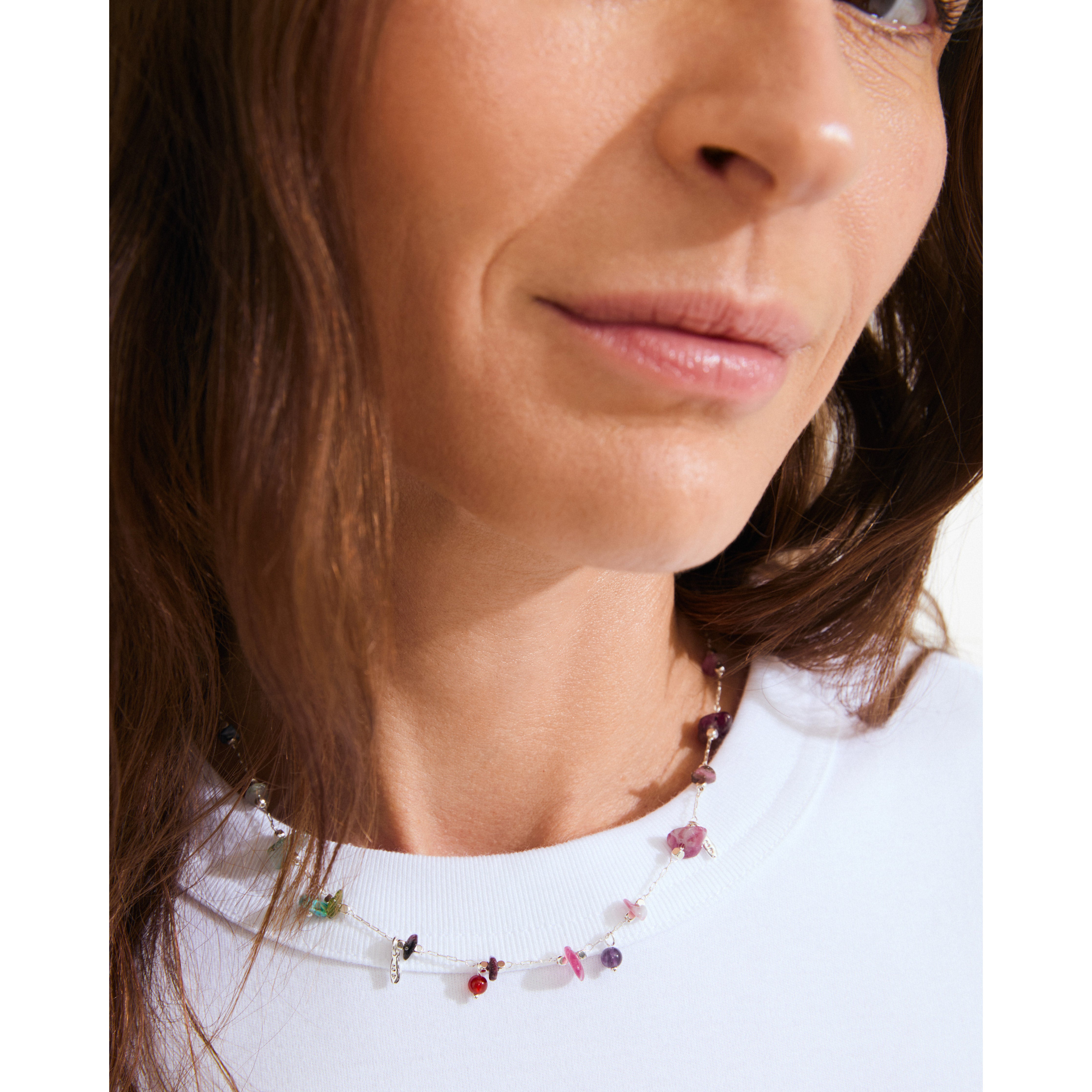 pilgrim-here-halskette-versilbert-multi-edelstein-kette-38-cm image 3