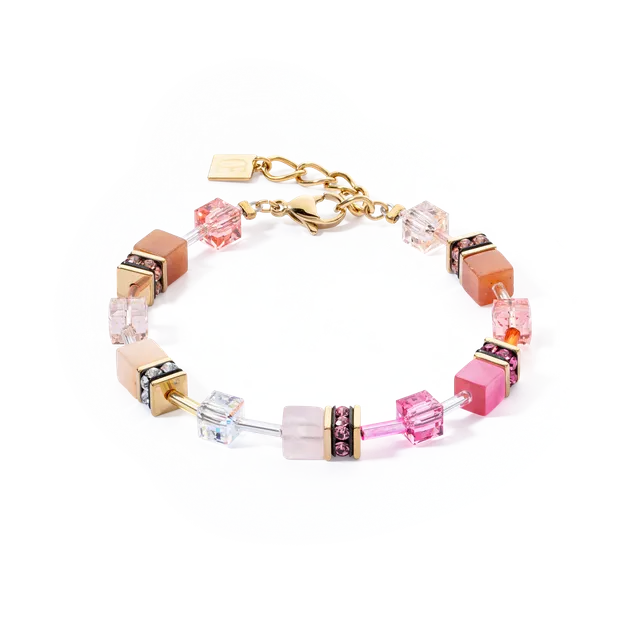 coeur-de-lion-geocube-iconic-precious-armband-rosa-orange image 1