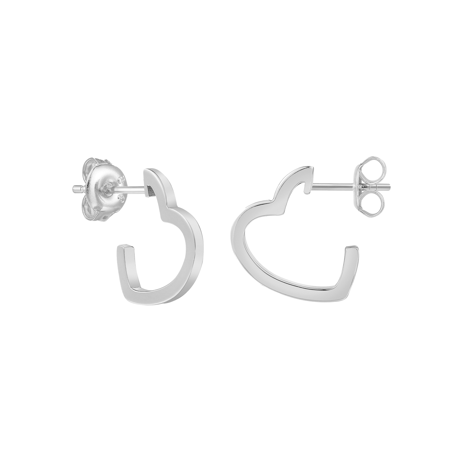xenox-heart-creolen-925-sterlingsilber-herz-ohrringe image 1