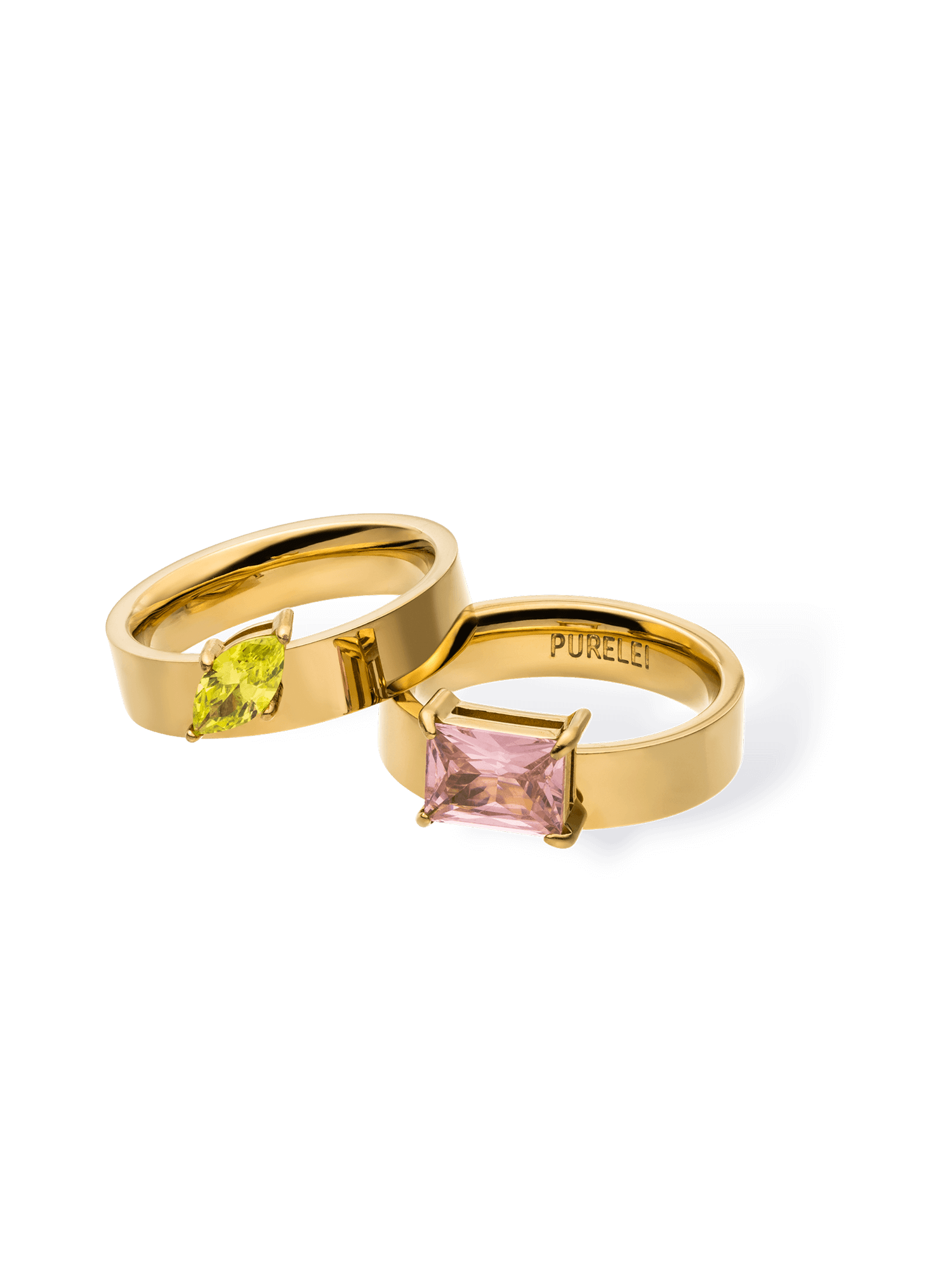 purelei-bold-gem-ring-set-ring-stack-edelstahl-in-gold-ros-gold-silber image 4