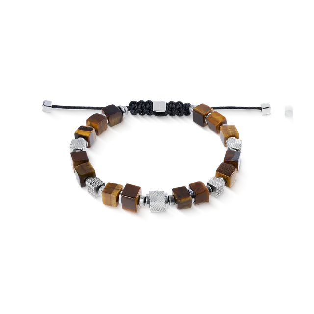 coeur-de-lion-geocube-armband-cubes-tigerauge-und-graphic-relief-edelstahl-mit-t image 1