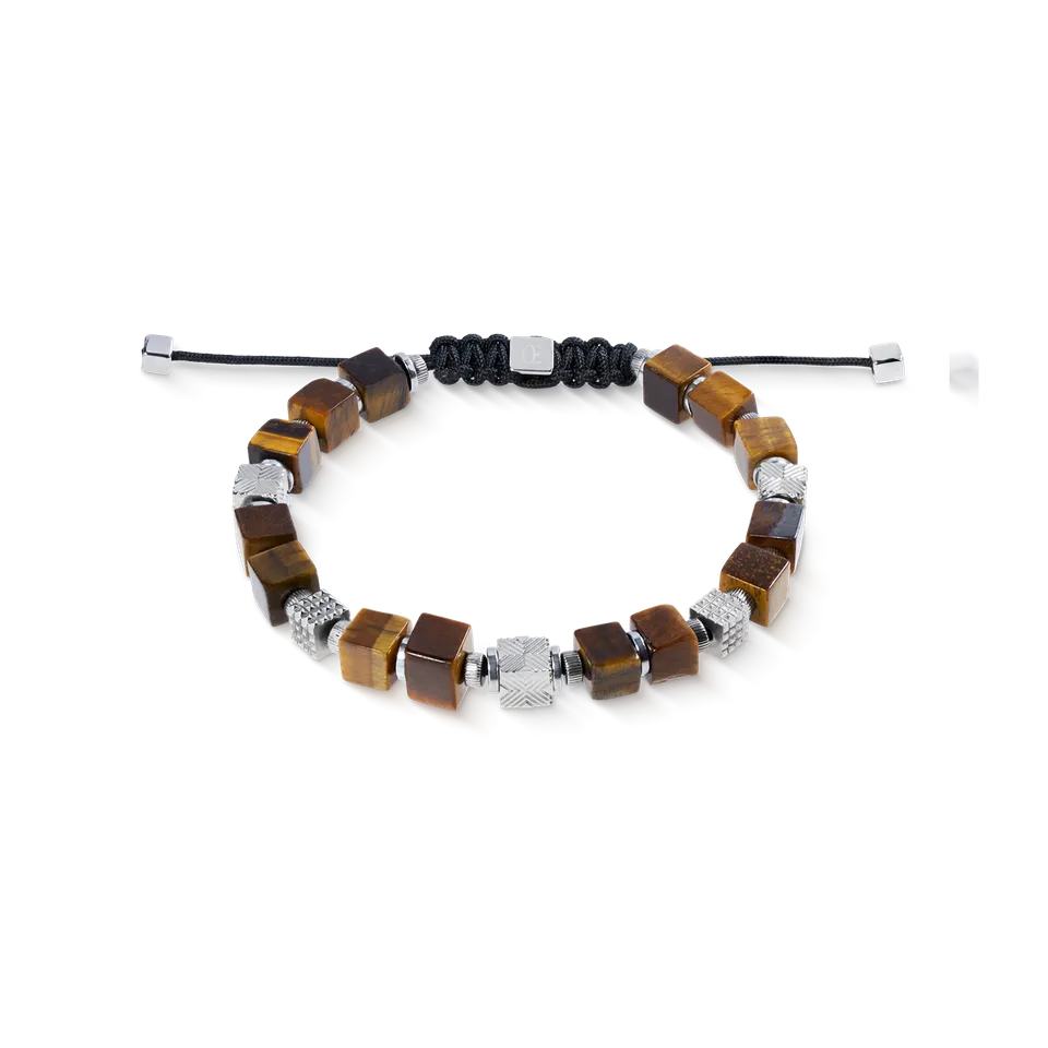 coeur-de-lion-geocube-armband-cubes-tigerauge-und-graphic-relief-edelstahl-mit-t image 1