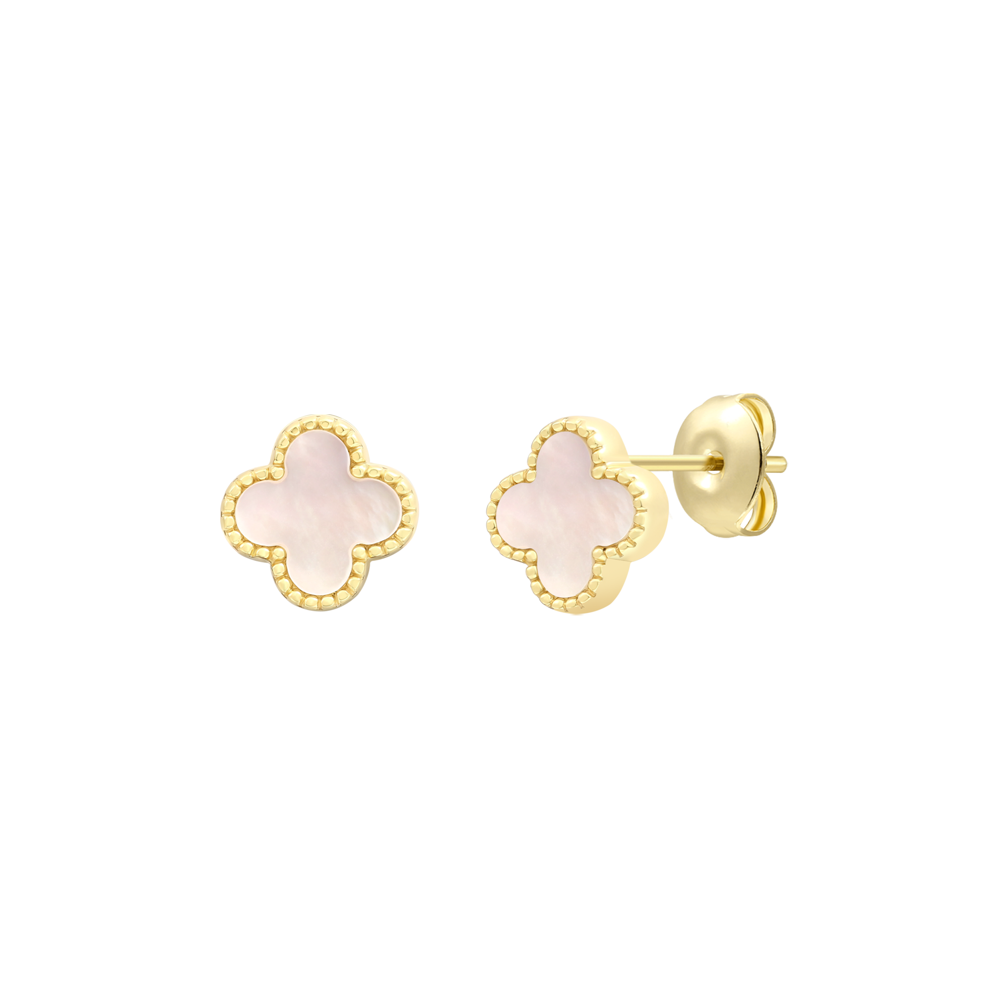 xenox-clover-ohrring-925-sterlingsilber-rhodiniert-kleeblatt-ohrstecker-perlmutt image 2