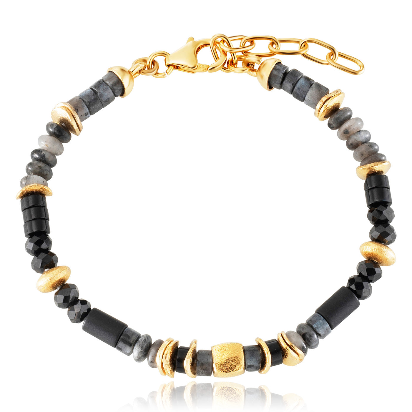julie-julsen-loving-stones-armband-mit-achat-labradorit-und-spinell-schwarz-gold image 1