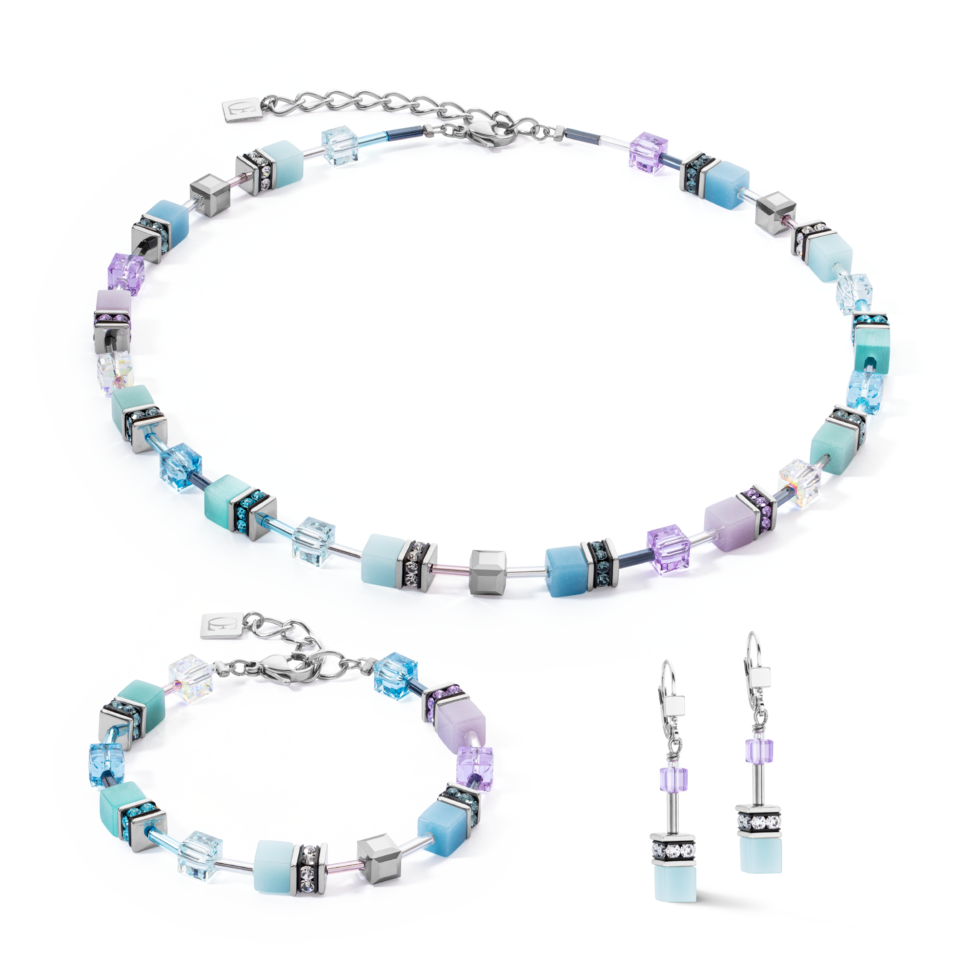 coeur-de-lion-geocube-iconic-armband-aqua-flieder-silber image 3