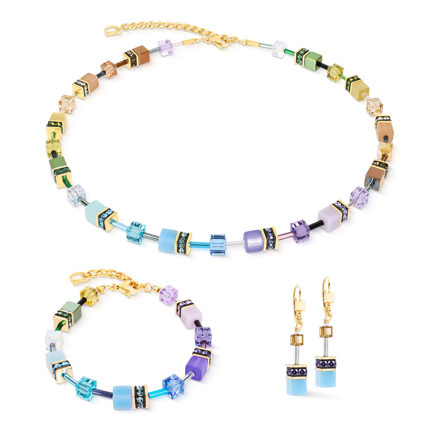 coeur-de-lion-geocube-iconic-halskette-multicolor-boho-gold image 3