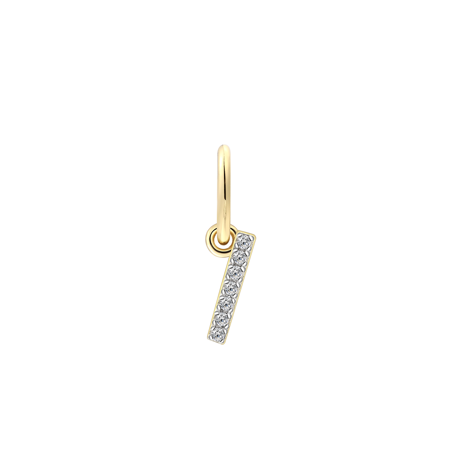xenox-i-letter-charm-925er-sterlingsilber-18k-vergoldet-mit-zirkonia image 1