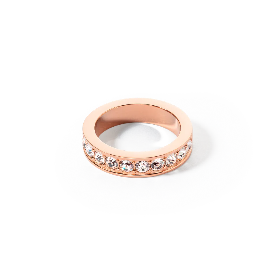 coeur-de-lion-iconic-ring-edelstahl-kristalle-ros-gold-kristall image 1