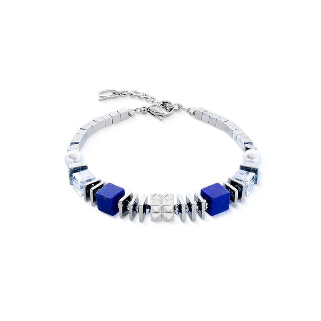 coeur-de-lion-armband-statement-cube-facets-silber-blau image 1