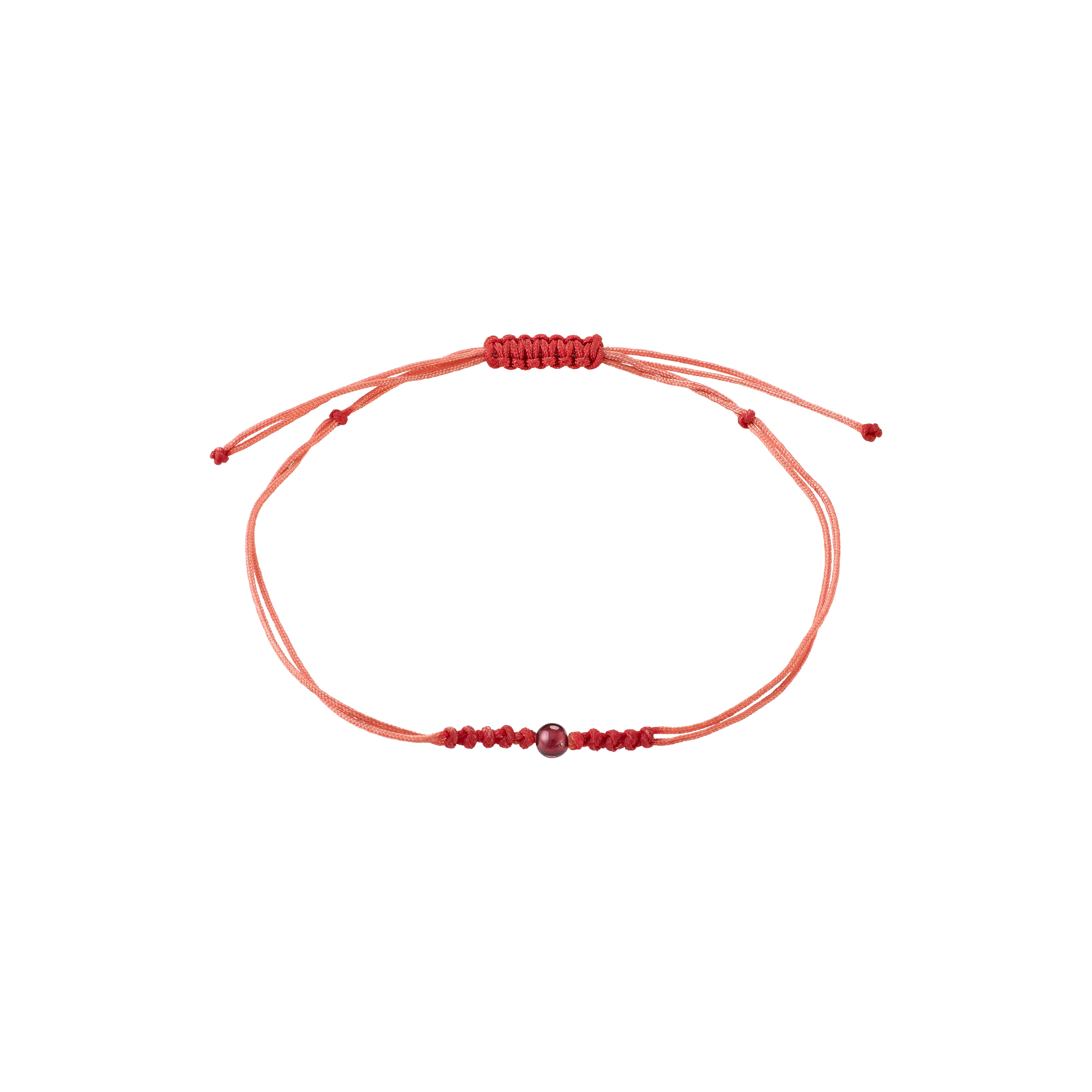 pilgrim-january-geburtsstein-armband-granat-an-rotem-band image 1