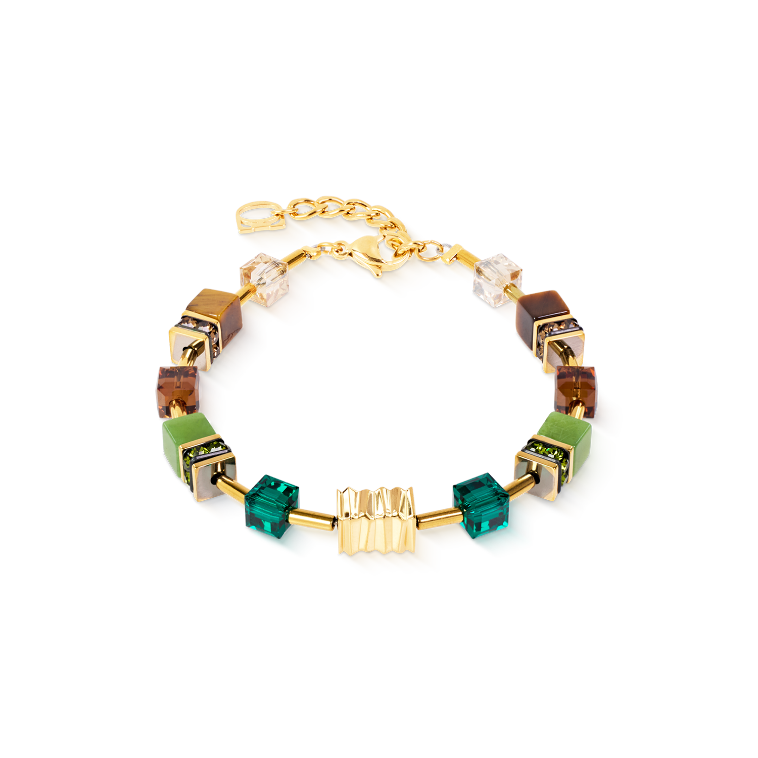 coeur-de-lion-geocube-iconic-wave-armband-forest-gold image 1
