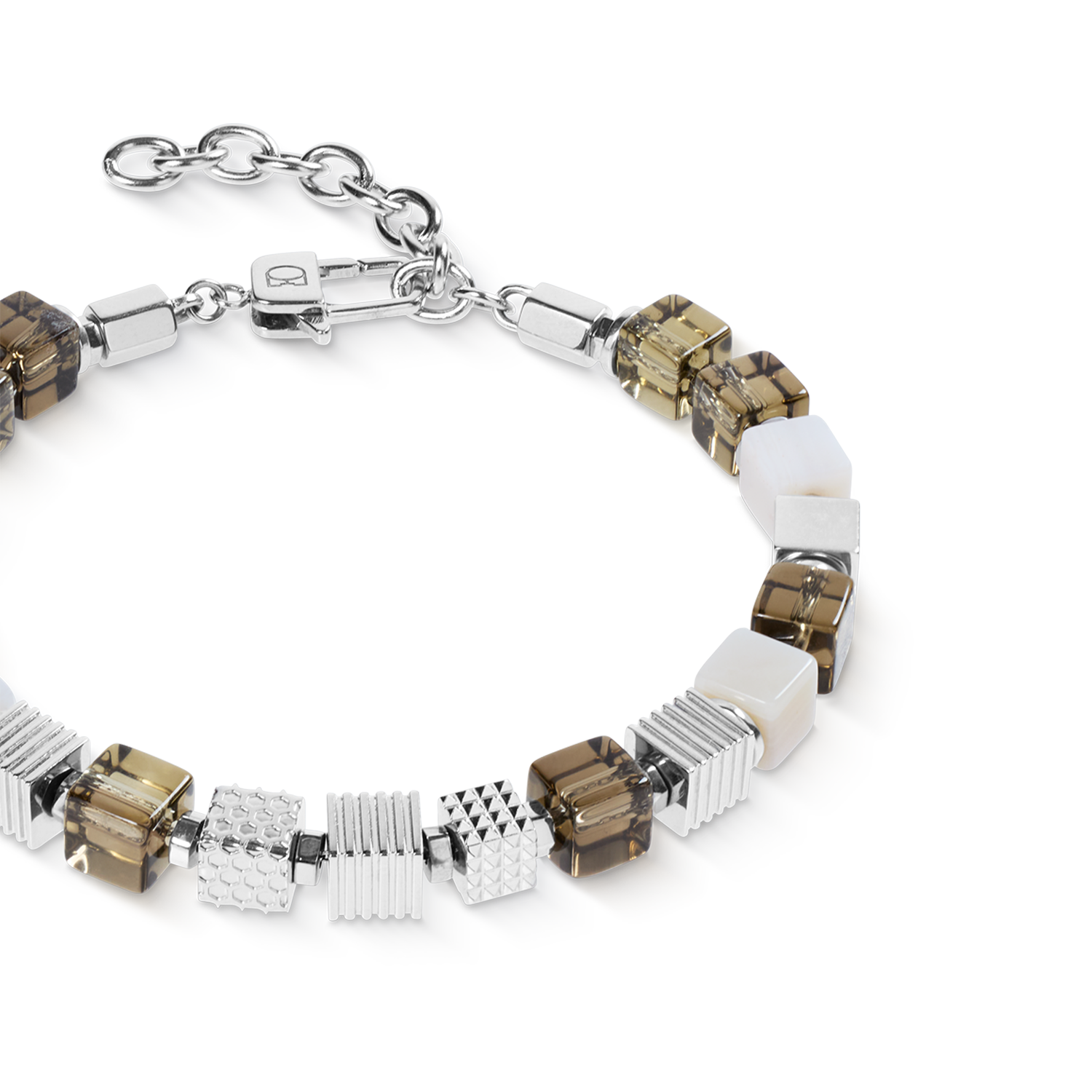 coeur-de-lion-armband-tigerauge-graphic-cubes-edelstahl-silber image 2
