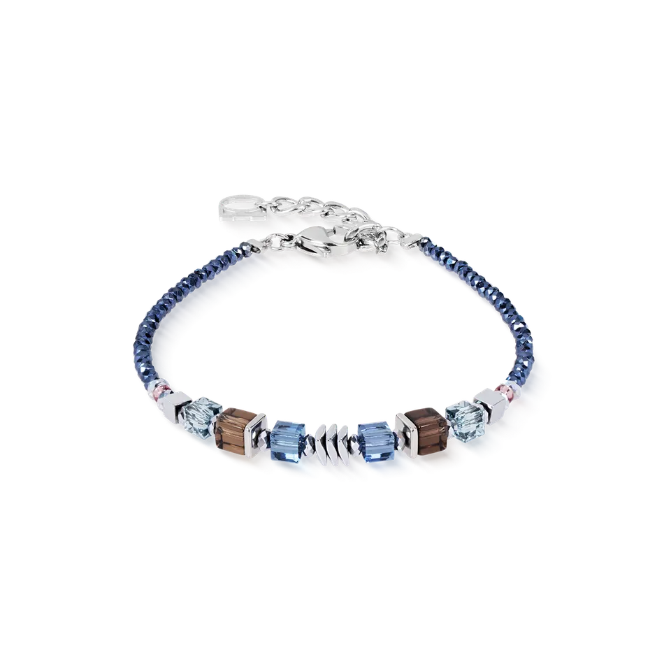 coeur-de-lion-geocube-armband-wave-cube-flow-silber-blau image 1